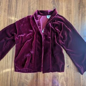 NWT GAP Women's Velvet Jacket Size Small - Rich Burgundy